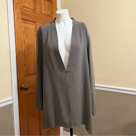 NWT Eileen Fisher Taupe/Olive Long Sleeve Blazer